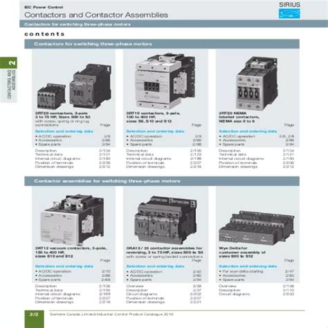 siemens sirius contactor catalogue pdf